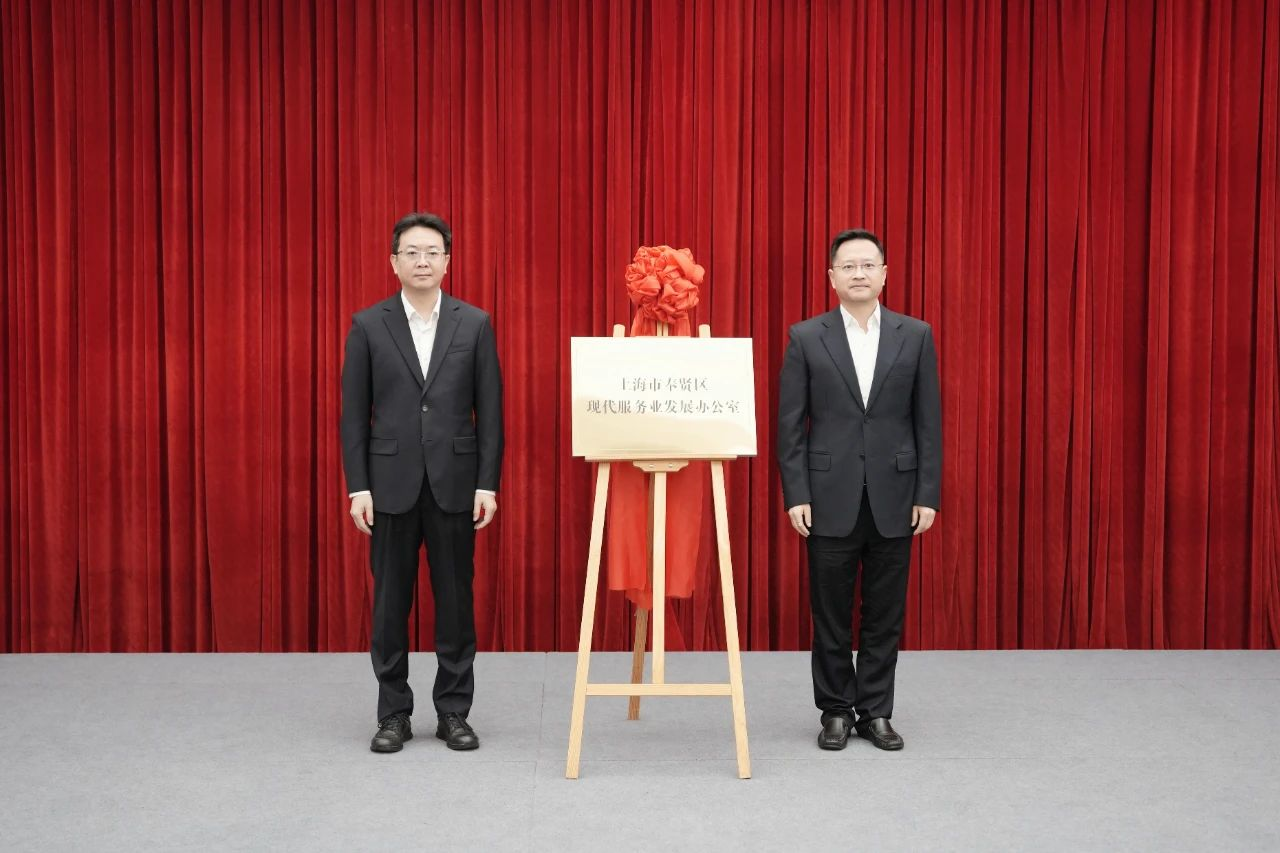 奉贤区现代服务业发展办公室今天揭牌成立